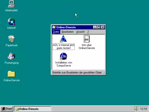 "Screenshot WINDOWS 95 Online Services (AOL/CompuServe)"